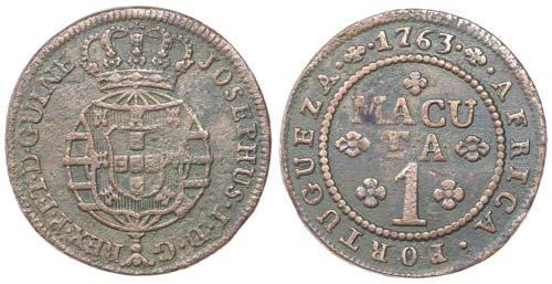 Angola - D. José I - Macuta 1763  ... 