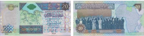 Paper Money - Líbia 20 Dinars ND ... 