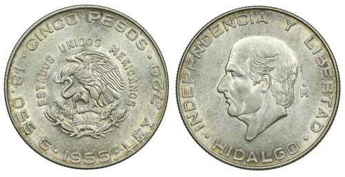 Mexico - 5 Pesos 1955              ... 