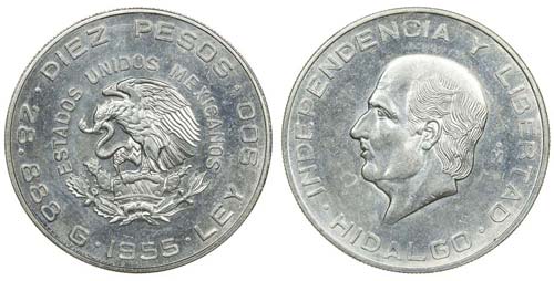 Mexico - 10 Pesos 1955             ... 