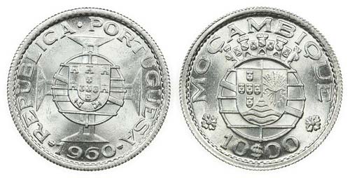 Mozambique - 10$00 1960            ... 