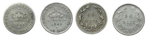 Portugal - D. Pedro V - 2 moedas ... 