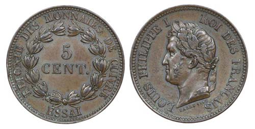 France - 5 Centimes 1840, Essay    ... 