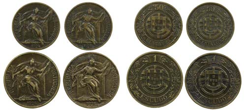 Republic - Portugal - 4 coins, 50 ... 
