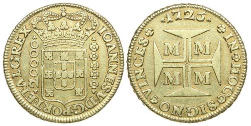 Brazil - D. João V - Dobrão 1725 ... 