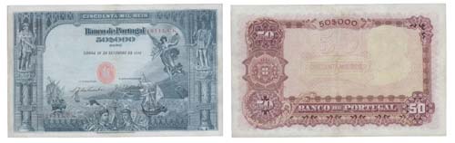 Paper Money - Portugal 50.000 ... 
