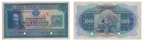 Paper Money - Mozambique 1000$00 ... 