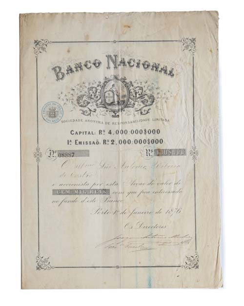 Share - Banco Nacional - 100$000 ... 