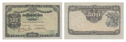 Paper Money - Portugal - 500 Réis ... 