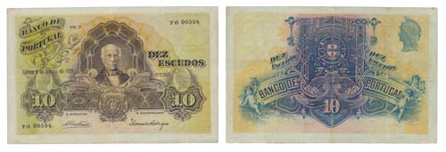 Paper Money - Portugal 10$00 ch. 2 ... 