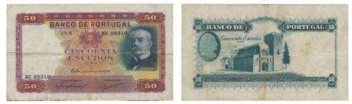 Paper Money - Portugal 50$00 ch. 6 ... 