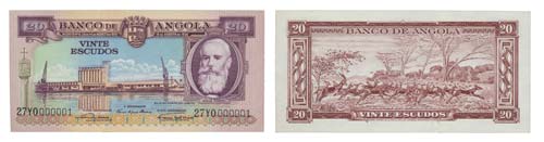 Paper Money - Angola 20$00 1956    ... 