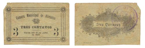 Cédula - Abrantes 3 Centavos 1920 ... 