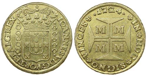 Brazil - D. João V - Dobrão 1724 ... 