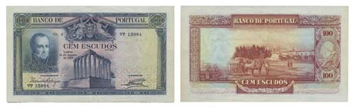 Paper Money - Portugal - 100$00 ... 