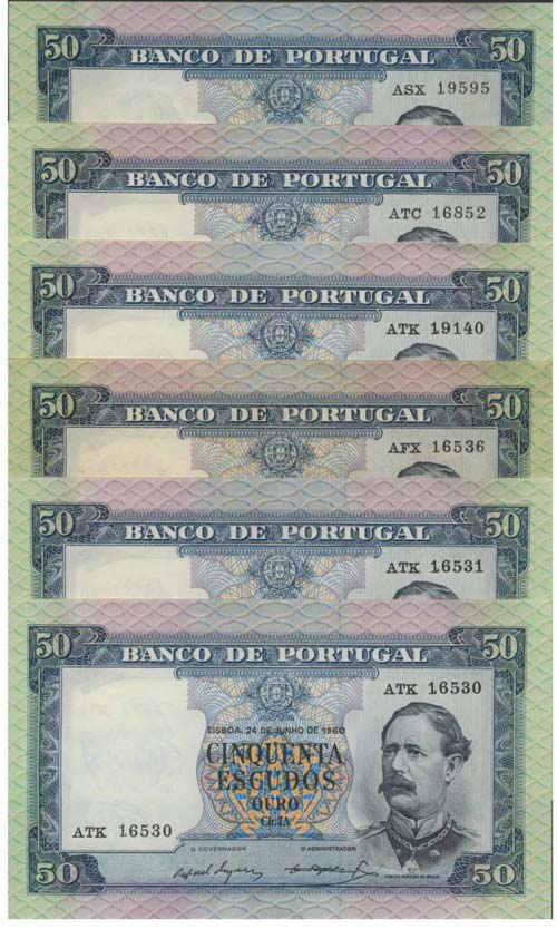 Paper Money - Portugal 6 expl. ... 