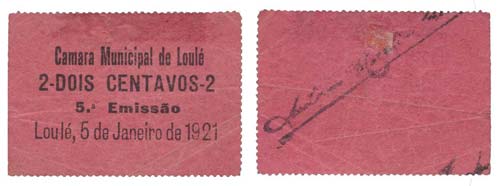 Cédula - Loulé 2 Centavos 1921   ... 