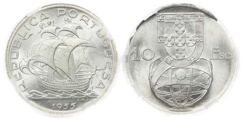 Portugal - Republic - 10$00 1955   ... 