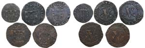 Portugal - D. Sebastião - 5 coins, 3, 5 ... 
