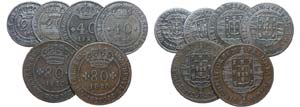 Mozambique - D. João VI - 6 moedas 20, 40, ... 