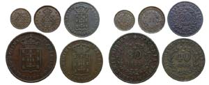 Mozambique - D. Maria II - 5 coins I Real, ... 