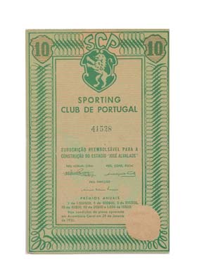 Share - Sporting Club de Portugal - 10$00 ... 