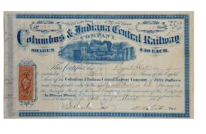 Share - Columbus & Indiana Central Railway - ... 