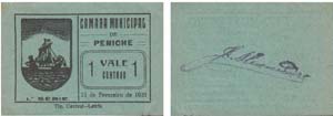Cédula - Peniche 1 Centavo 1920             ... 