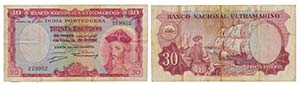 Paper Money - Portuguese-India 30$00 1959    ... 