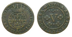 Angola - D. José I - V Réis 1770           ... 
