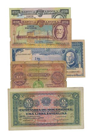 Paper Money - Angola/Mozambique 20$, 1000$, ... 