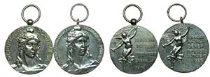 Medal - 2 expl. Comportamento Exemplar 1910, ... 