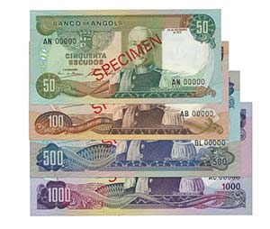 Paper Money - Angola 4 expl. 50$, 100$, ... 