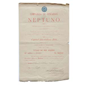 Comp. de Pescarias Neptuno - 250$000 1904  ... 