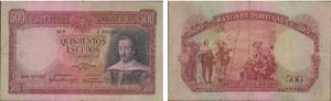 Paper Money - Portugal - 500$00 ch. 8 1944, ... 