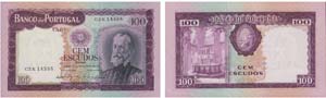 Paper Money - Portugal 100$00 ch. 6A 1961    ... 