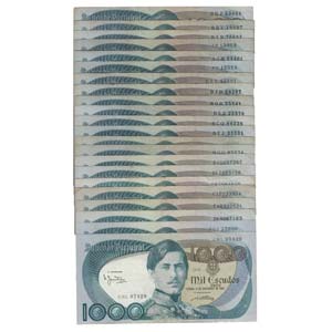 Paper Money - Portugal 22 expl. 1000$00 ch. ... 