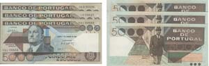 Paper Money - Portugal 3 expl. 5000$00 ch. 1 ... 