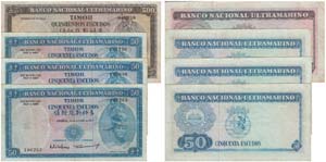 Paper Money - Timor 4 expl. 50$00, 500$00 ... 