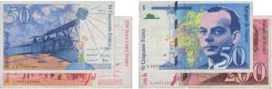 Paper Money - France 2 expl. 50, 200 Francs ... 