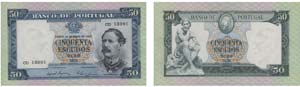 Paper Money - Portugal 50$00 ch. 7A 1960     ... 