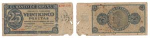 Paper Money - Spain 25 Pesetas 1936          ... 