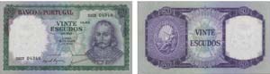 Paper Money - Portugal 20$00 ch. 6A 1960, ... 