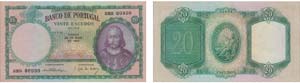 Paper Money - Portugal 20$00 ch. 6 1954      ... 