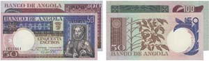 Paper Money - Angola 2 expl. 50$00, 100$00 ... 