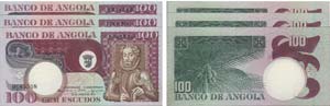 Paper Money - Angola 3 expl. 100$00 1973, ... 