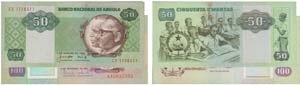 Paper Money - Angola 2 expl. 50, 100 Kwanzas ... 
