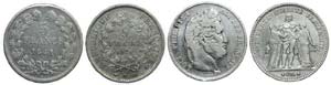 France - 2 coins 5 Francs 1841 W, 1875 A     ... 