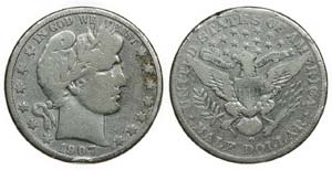 U.S.A. - 1/2 Dollar 1907 O                   ... 
