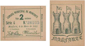 Cédula - Monforte 2 Centavos 1922           ... 